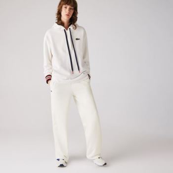 Lacoste Cotton Fleece Trackpants Dámské - Trekingové Kalhoty Bílé | CZ-3on0vZ